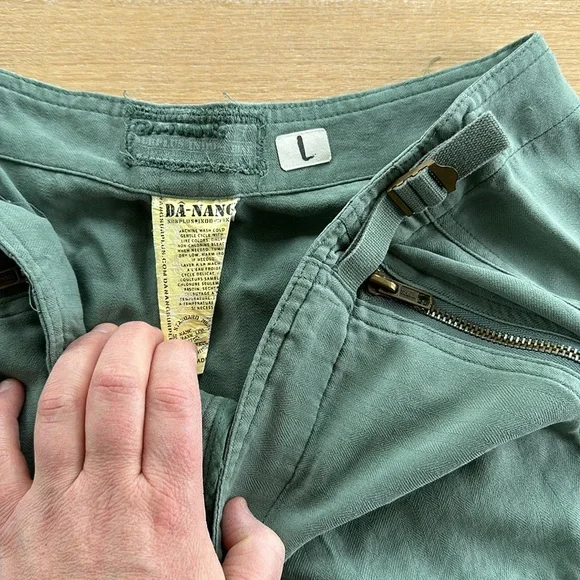 Da-Nang Green and Blue Cargo Shorts Lightweight Casual - Picture 2 of 6